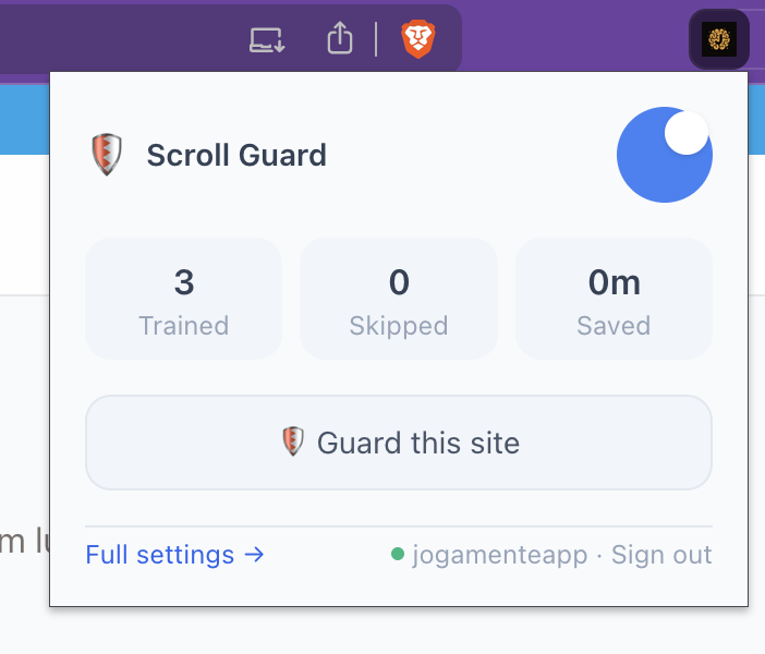 Scroll Guard extension